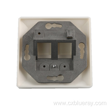 German type 80x80mm with metal keystone frame angled port 2 port wallplate & faceplate